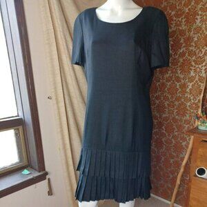 Vintage CH Carolina Herrera Womens Black Pleated Drop Waist Holt Renfrew